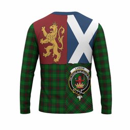 ScotsTee Shop Scottish Lundin Crest Tartan T-shirt Lion Rampant Saltire Style