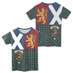 ScotsTee Shop Scottish Melville Crest Tartan T-shirt Lion Rampant Saltire Style
