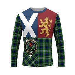 ScotsTee Shop Scottish Learmonth Crest Tartan T-shirt Lion Rampant Saltire Style