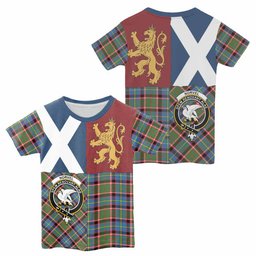 ScotsTee Shop Scottish Norvel Crest Tartan T-shirt Lion Rampant Saltire Style