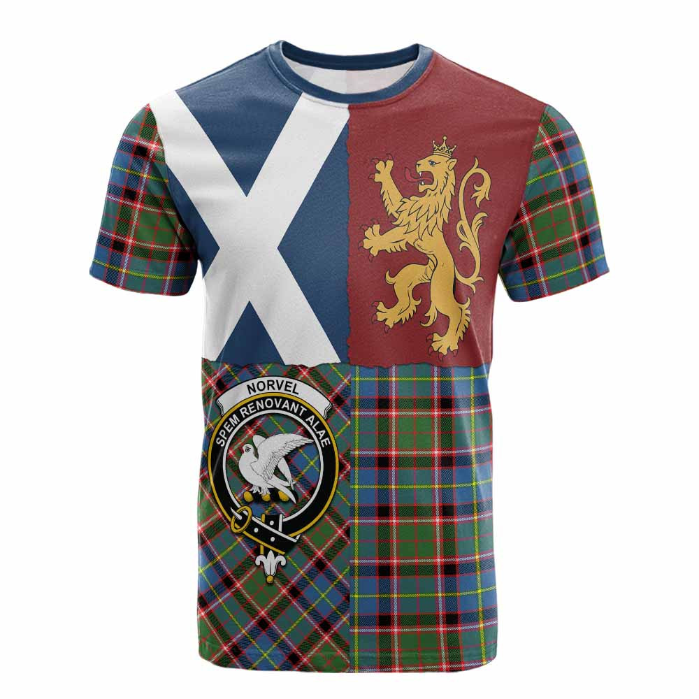 ScotsTee Shop Scottish Norvel Crest Tartan T-shirt Lion Rampant Saltire Style