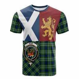 ScotsTee Shop Scottish Mow Crest Tartan T-shirt Lion Rampant Saltire Style