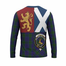 ScotsTee Shop Scottish Strachan Crest Tartan T-shirt Lion Rampant Saltire Style