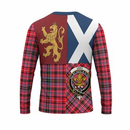 ScotsTee Shop Scottish Udny Crest Tartan T-shirt Lion Rampant Saltire Style