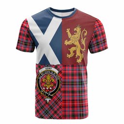ScotsTee Shop Scottish Udny Crest Tartan T-shirt Lion Rampant Saltire Style