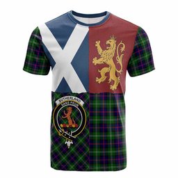ScotsTee Shop Scottish Sutherland Crest Tartan T-shirt Lion Rampant Saltire Style