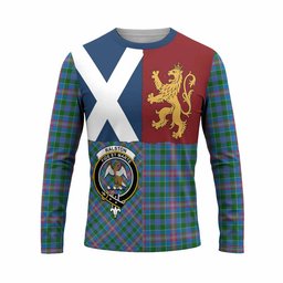 ScotsTee Shop Scottish Ralston Crest Tartan T-shirt Lion Rampant Saltire Style