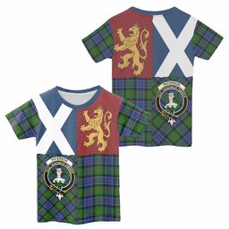 ScotsTee Shop Scottish Paterson Crest Tartan T-shirt Lion Rampant Saltire Style