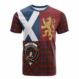 ScotsTee Shop Scottish Ross Crest Tartan T-shirt Lion Rampant Saltire Style