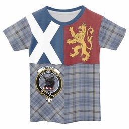 ScotsTee Shop Scottish Tweedie Crest Tartan T-shirt Lion Rampant Saltire Style