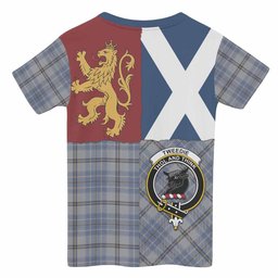 ScotsTee Shop Scottish Tweedie Crest Tartan T-shirt Lion Rampant Saltire Style