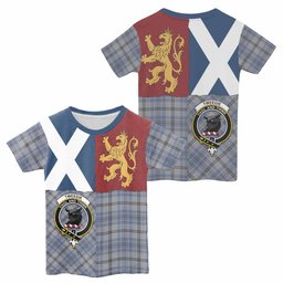 ScotsTee Shop Scottish Tweedie Crest Tartan T-shirt Lion Rampant Saltire Style