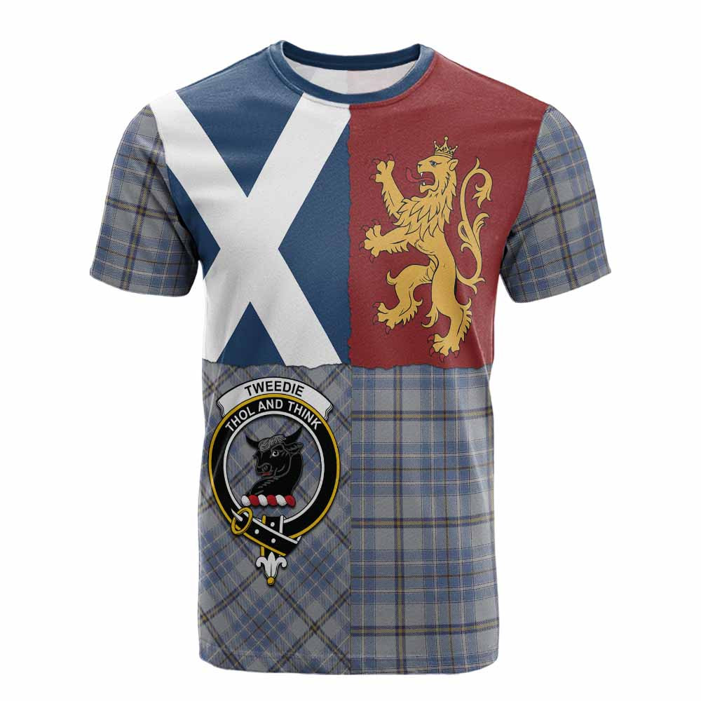ScotsTee Shop Scottish Tweedie Crest Tartan T-shirt Lion Rampant Saltire Style
