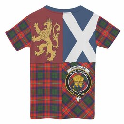 ScotsTee Shop Scottish Wauchope Crest Tartan T-shirt Lion Rampant Saltire Style