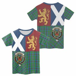 ScotsTee Shop Scottish Snodgrass Crest Tartan T-shirt Lion Rampant Saltire Style