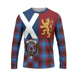 ScotsTee Shop Scottish Spalding Crest Tartan T-shirt Lion Rampant Saltire Style