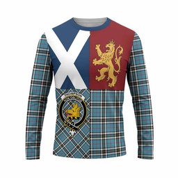 ScotsTee Shop Scottish Thompson (Thomson) Crest Tartan T-shirt Lion Rampant Saltire Style