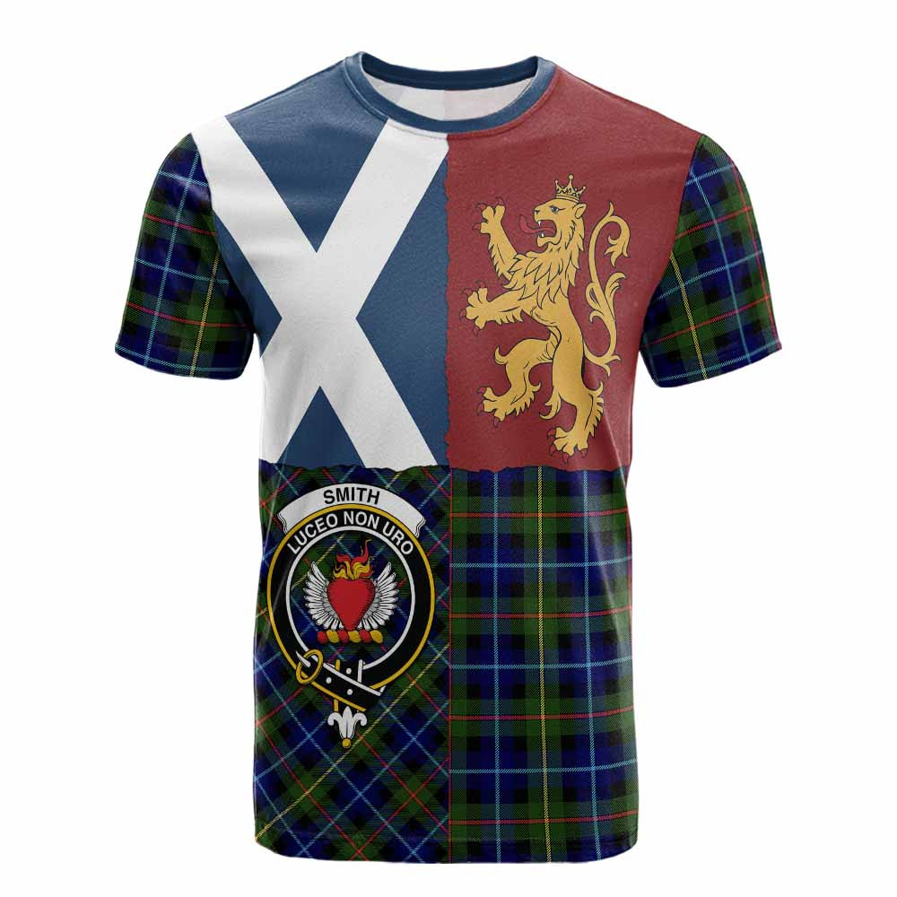 ScotsTee Shop Scottish Smith Crest Tartan T-shirt Lion Rampant Saltire Style