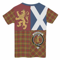 ScotsTee Shop Scottish Scrymgeour Crest Tartan T-shirt Lion Rampant Saltire Style