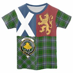 ScotsTee Shop Scottish Pringle Crest Tartan T-shirt Lion Rampant Saltire Style