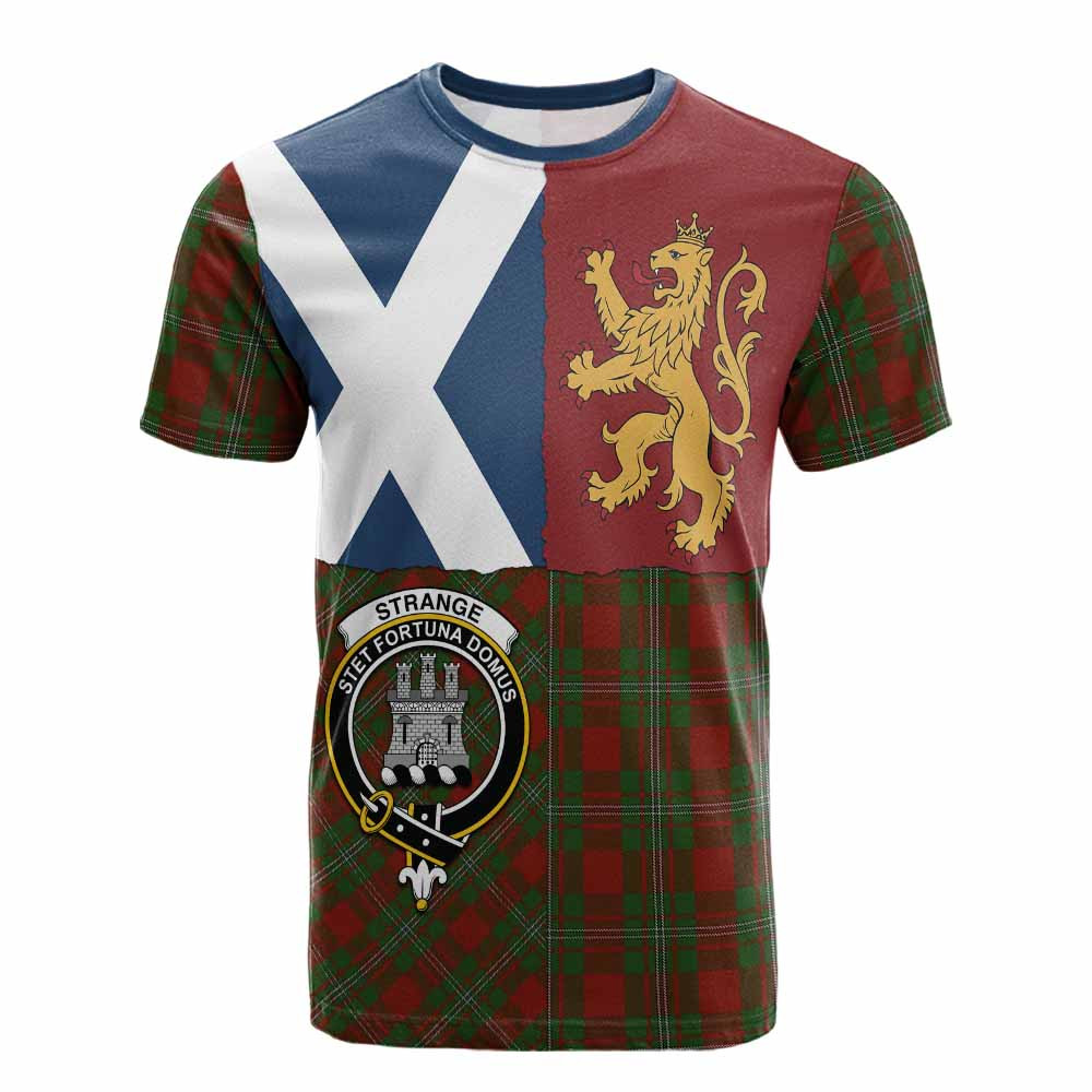 ScotsTee Shop Scottish Strange (Strang) Crest Tartan T-shirt Lion Rampant Saltire Style