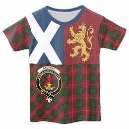 ScotsTee Shop Scottish Rattray Crest Tartan T-shirt Lion Rampant Saltire Style