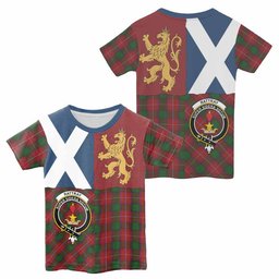 ScotsTee Shop Scottish Rattray Crest Tartan T-shirt Lion Rampant Saltire Style