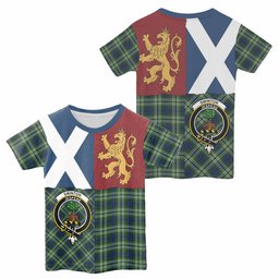 ScotsTee Shop Scottish Swinton Crest Tartan T-shirt Lion Rampant Saltire Style