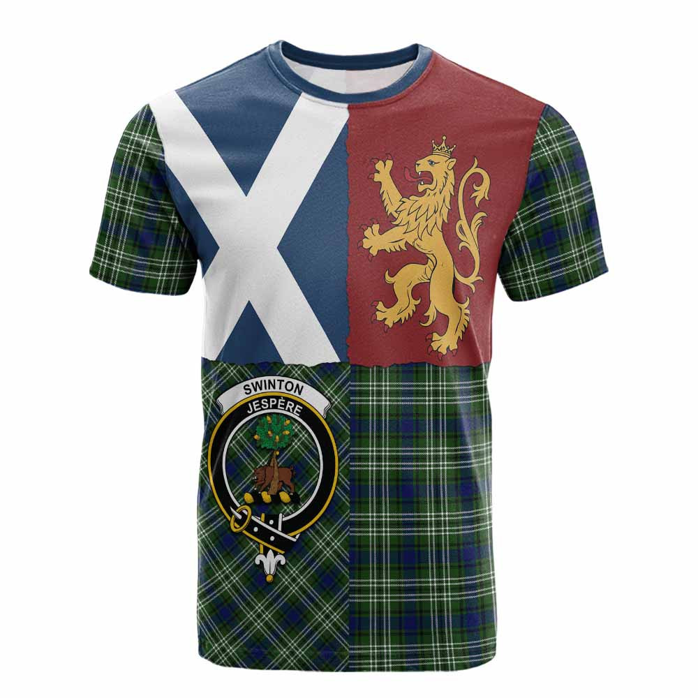 ScotsTee Shop Scottish Swinton Crest Tartan T-shirt Lion Rampant Saltire Style