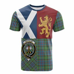 ScotsTee Shop Scottish Whitelaw Crest Tartan T-shirt Lion Rampant Saltire Style