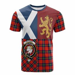 ScotsTee Shop Scottish Ruthven Crest Tartan T-shirt Lion Rampant Saltire Style