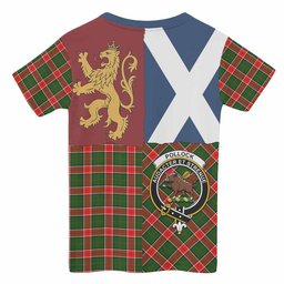 ScotsTee Shop Scottish Pollock Crest Tartan T-shirt Lion Rampant Saltire Style