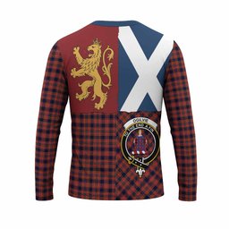 ScotsTee Shop Scottish Ogilvie (Ogilvy) Crest Tartan T-shirt Lion Rampant Saltire Style