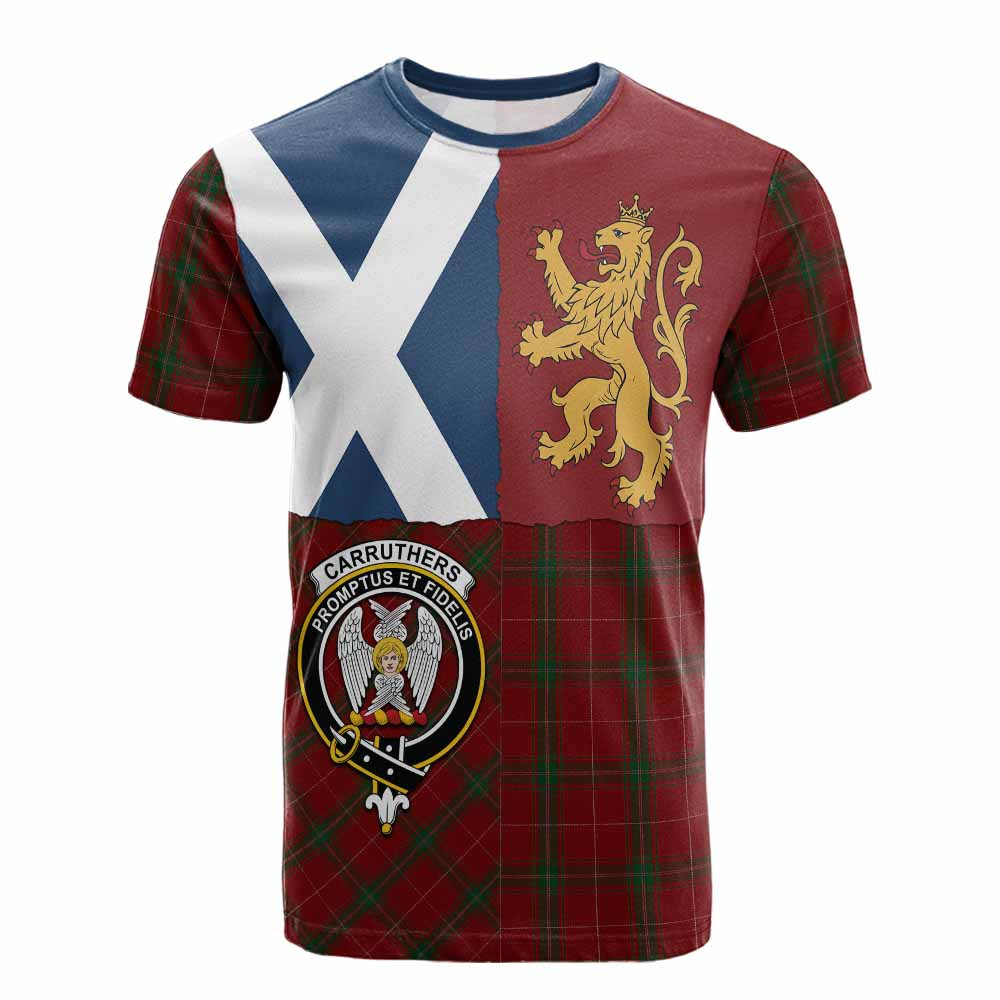ScotsTee Shop Scottish Carruthers Crest Tartan T-shirt Lion Rampant Saltire Style