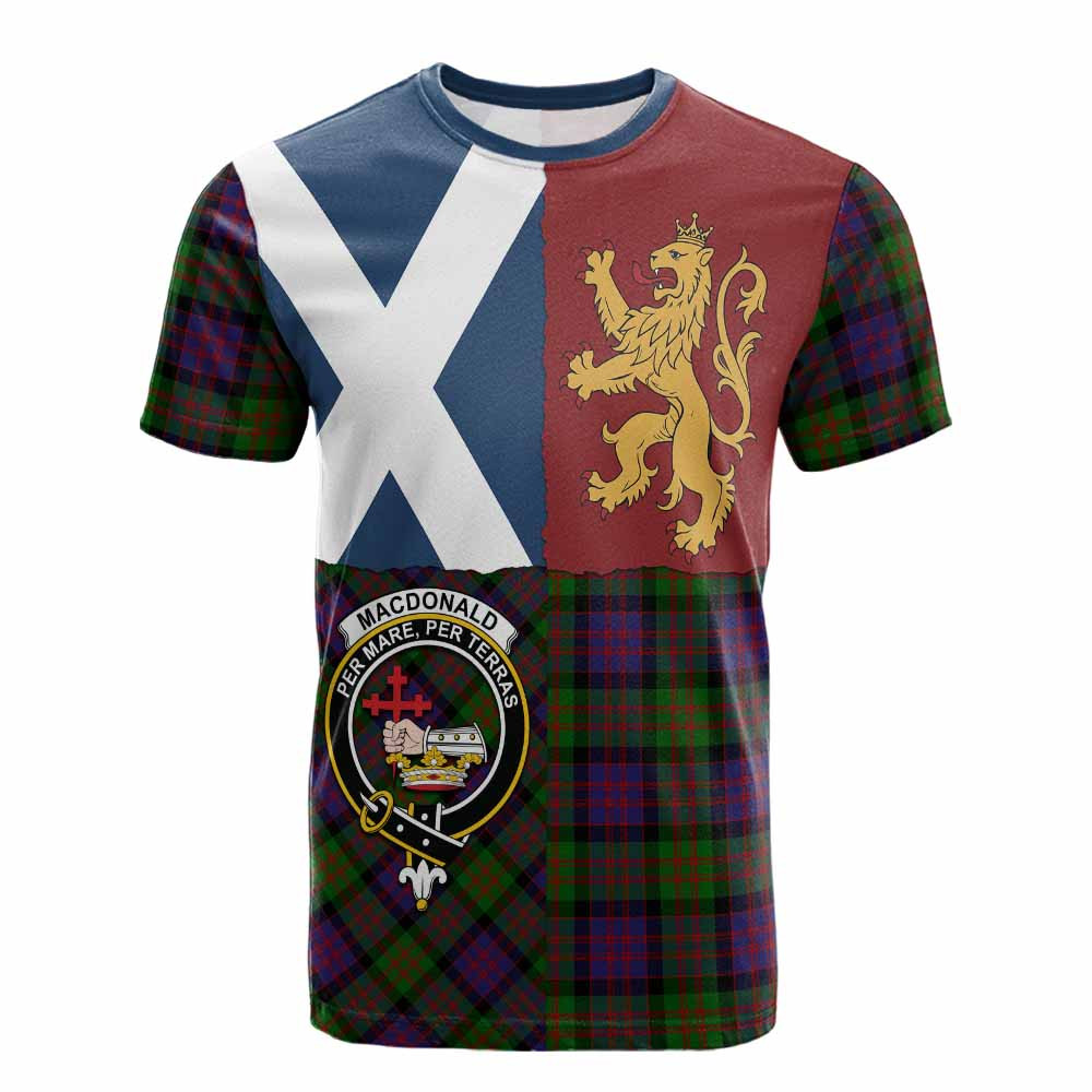 ScotsTee Shop Scottish MacDonald (McDonald) Crest Tartan T-shirt Lion Rampant Saltire Style