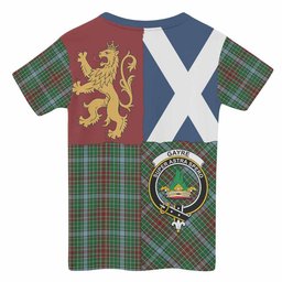 ScotsTee Shop Scottish Gayre Crest Tartan T-shirt Lion Rampant Saltire Style