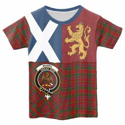 ScotsTee Shop Scottish Munro (Monroe) Crest Tartan T-shirt Lion Rampant Saltire Style