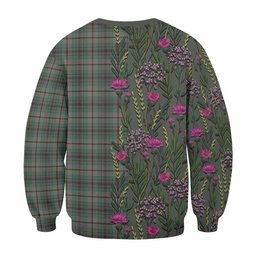 ScotsTee Shop Scottish Craig Family Crest Tartan Sweatshirt Scottish Thistle Flower Pattern Half Style