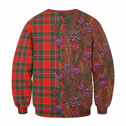 ScotsTee Shop Scottish Butter Family Crest Tartan Sweatshirt Scottish Thistle Flower Pattern Half Style