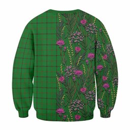 ScotsTee Shop Scottish Don Family Crest Tartan Sweatshirt Scottish Thistle Flower Pattern Half Style