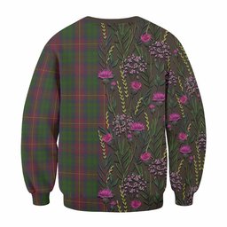 ScotsTee Shop Scottish Cairns Family Crest Tartan Sweatshirt Scottish Thistle Flower Pattern Half Style