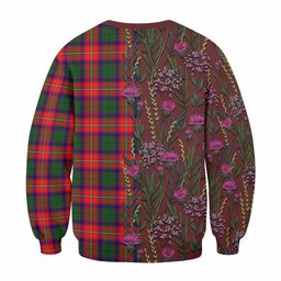ScotsTee Shop Scottish Belshes (Belsches) Family Crest Tartan Sweatshirt Scottish Thistle Flower Pattern Half Style