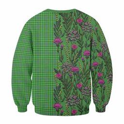 ScotsTee Shop Scottish Currie Family Crest Tartan Sweatshirt Scottish Thistle Flower Pattern Half Style