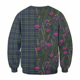 ScotsTee Shop Scottish Allardice Family Crest Tartan Sweatshirt Scottish Thistle Flower Pattern Half Style