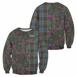 ScotsTee Shop Scottish Anderson Family Crest Tartan Sweatshirt Scottish Thistle Flower Pattern Half Style