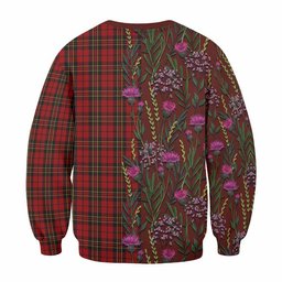 ScotsTee Shop Scottish Brodie Family Crest Tartan Sweatshirt Scottish Thistle Flower Pattern Half Style