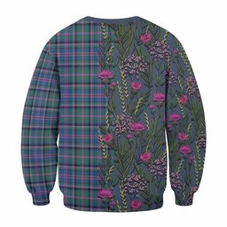 ScotsTee Shop Scottish Cooper Family Crest Tartan Sweatshirt Scottish Thistle Flower Pattern Half Style