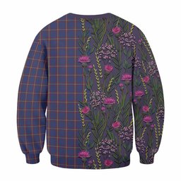 ScotsTee Shop Scottish MacLaine (McLaine) Family Crest Tartan Sweatshirt Scottish Thistle Flower Pattern Half Style
