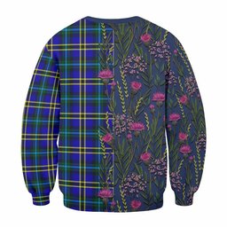 ScotsTee Shop Scottish Hope Family Crest Tartan Sweatshirt Scottish Thistle Flower Pattern Half Style