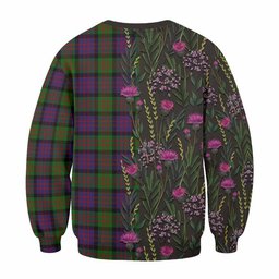 ScotsTee Shop Scottish MacDonald (McDonald) Family Crest Tartan Sweatshirt Scottish Thistle Flower Pattern Half Style